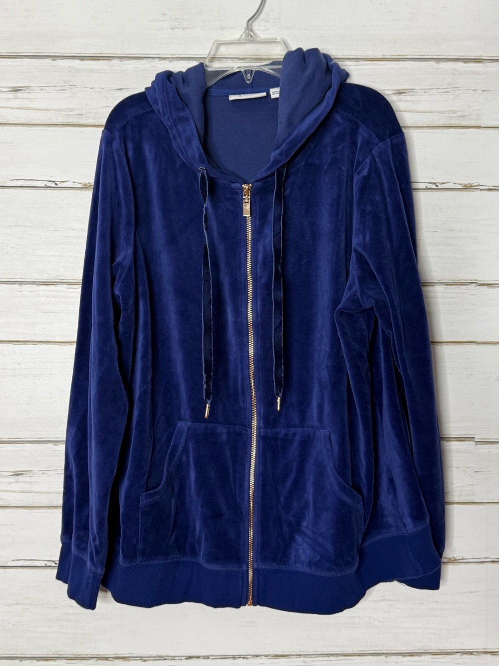 D&Co Active Blue Velour Zip-Up Hoodie XL